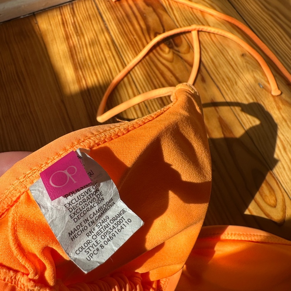 Orange Bikini Top with Straps - Picture 6 of 7